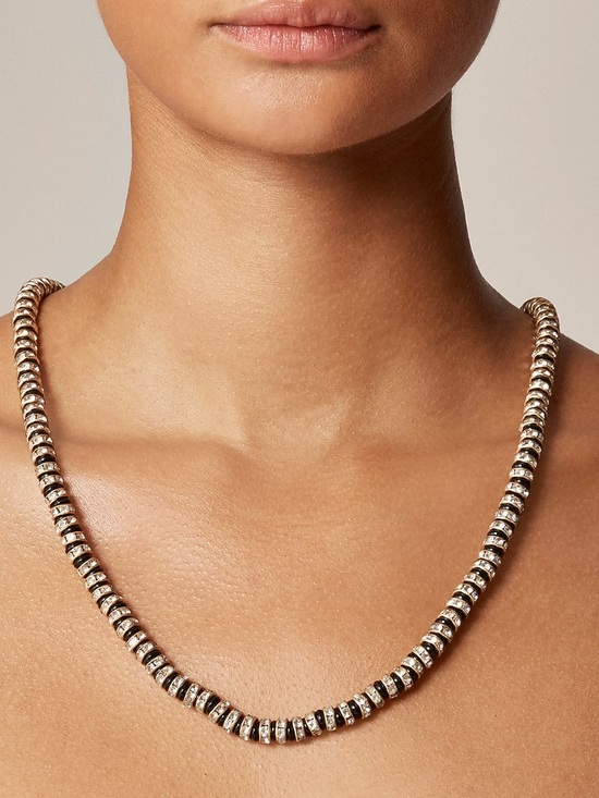 J. Crew Jewelry - NWT J Crew Black Striped Crystal Necklace